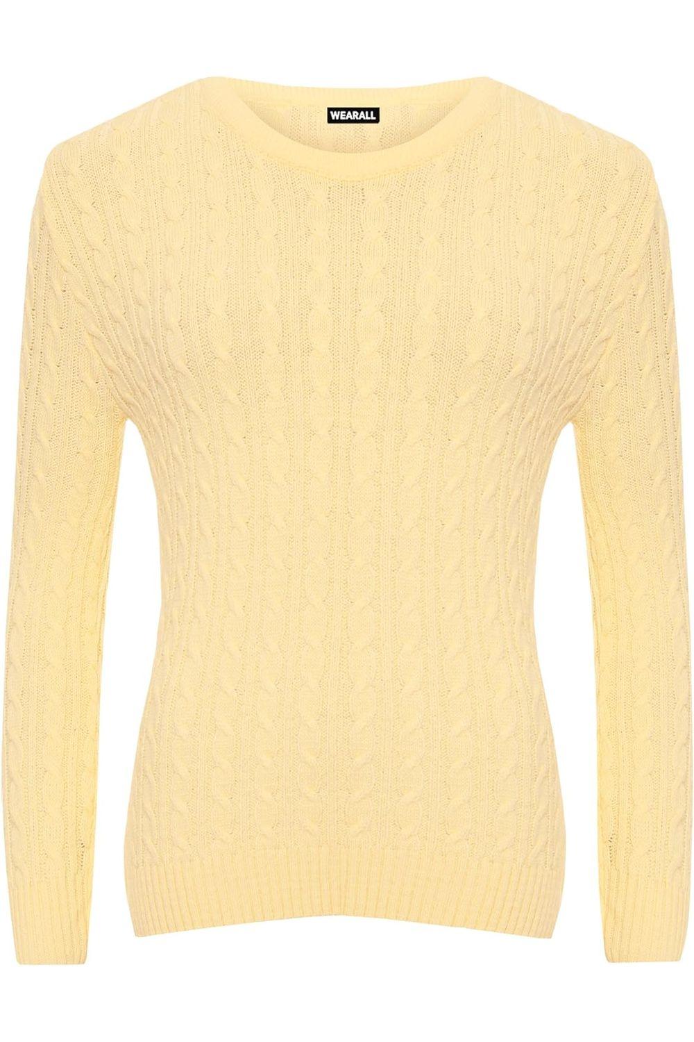 Plus Size Cable Knit Top Jumper Sweater For Women  - Dropwear