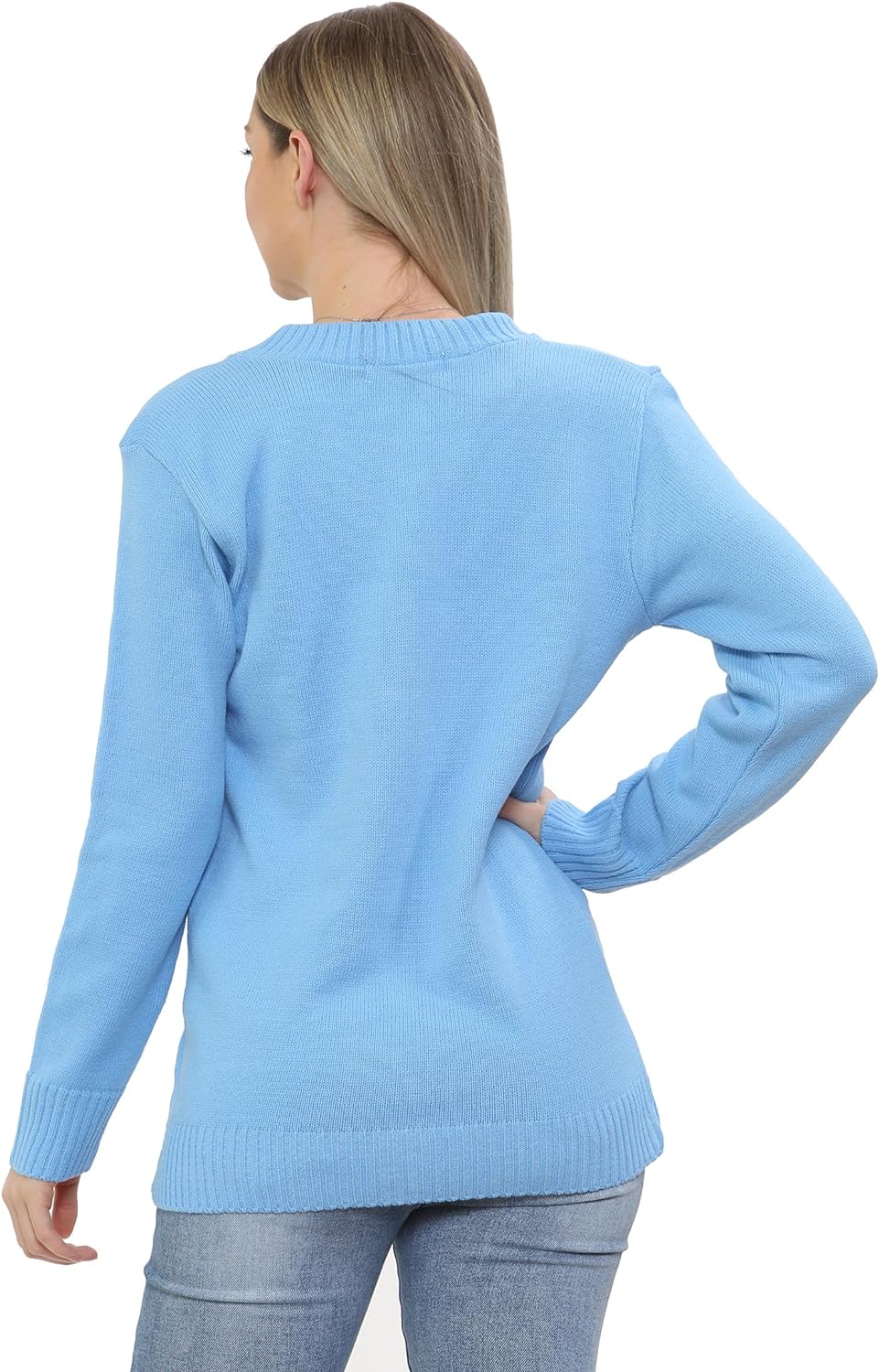 Pink Women Knitted Plain Cardigan For Women 12-14 - Dropwear