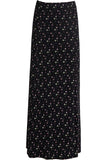 Yellow Floral Plus Size Yellow Floral Print Maxi Skirt For Women 16 - Dropwear