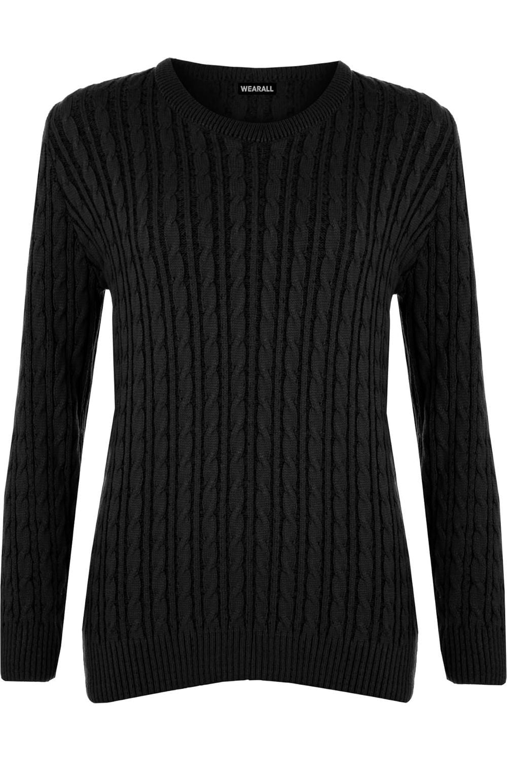 Plus Size Cable Knit Top Jumper Sweater For Women  - Dropwear