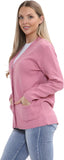 Navy Women Knitted Plain Cardigan For Women 16-18 - Dropwear
