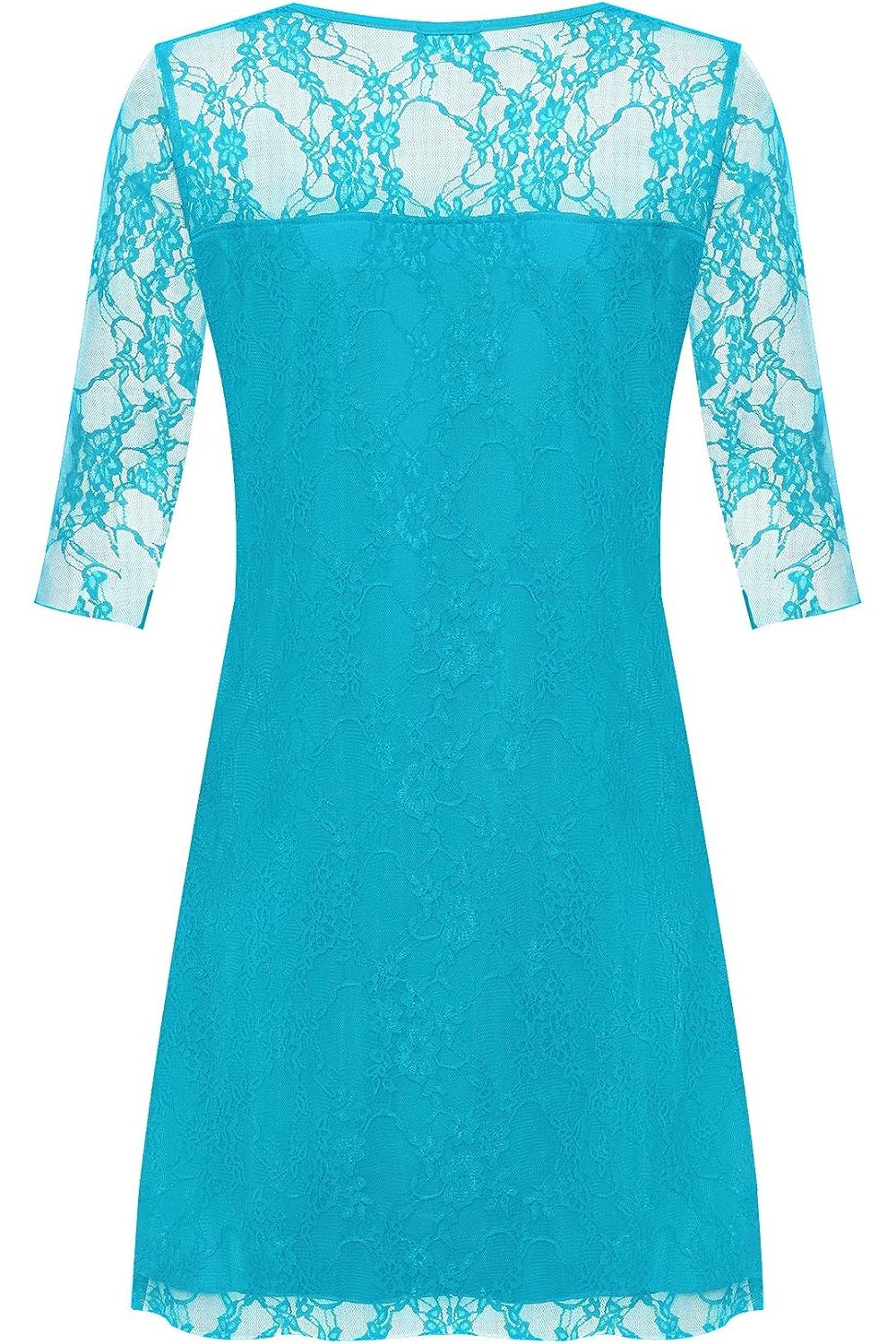 Purple Lace Lined 3/4 Knee Length Dress For Women 26-28 - Dropwear
