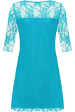 Purple Lace Lined 3/4 Knee Length Dress For Women 26-28 - Dropwear