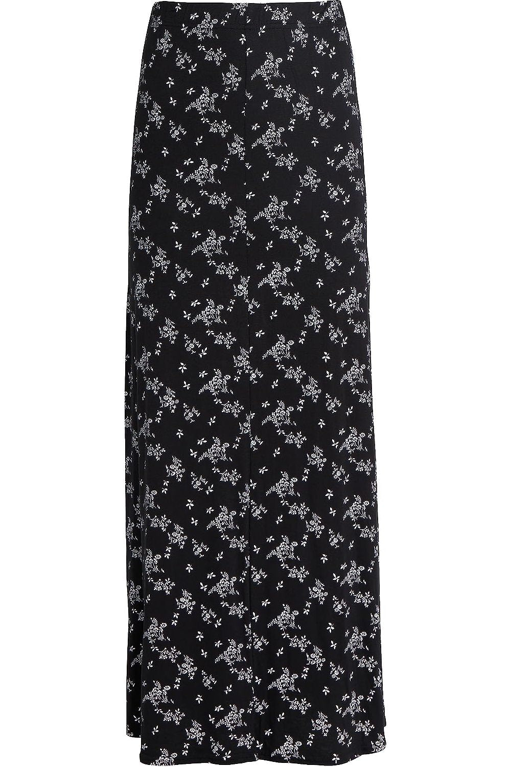 Black White Floral Plus Size Black White Floral Maxi Skirt For Women 16 - Dropwear