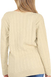 Plus Size Cable Knitted Sweater Top For Women  - Dropwear