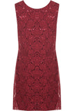 Wine Plus Size Flapper Lace Dress For Women 24-26 - Dropwear