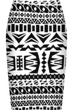 Aztec Printed Stretch Pencil Midi Skirt For Women 8-10 - Dropwear