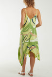 Abstract Cami Hanky Hem Dress For Women  - Dropwear