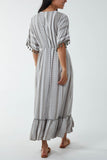 Aztec Print Tassel Midi Dress For Women  - Dropwear