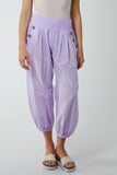Button Pocket Detail Harem Pants For Women  - Dropwear