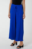 Tan Wide Leg Plisse Drawstring Trousers For Women ONE SIZE - Dropwear