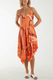Abstract Cami Hanky Hem Dress For Women  - Dropwear