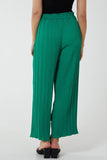 Wide Leg Plisse Drawstring Trousers For Women  - Dropwear