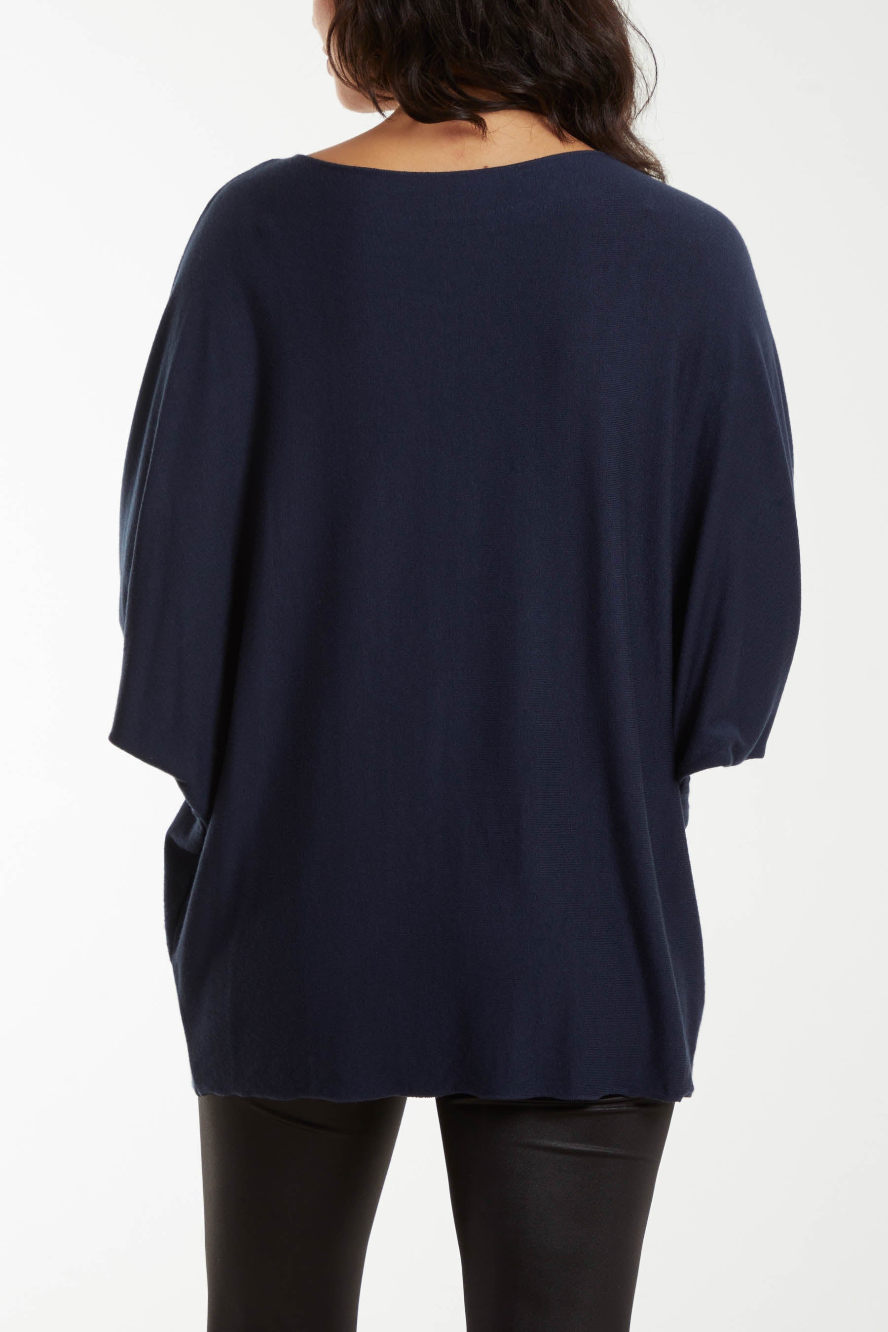 Round Neck Batwing Fine Knit Jumper For Women  - Dropwear