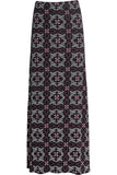 Square Floral Purple Plus Size Square Floral Purple Print Maxi Skirt For Women 14 - Dropwear