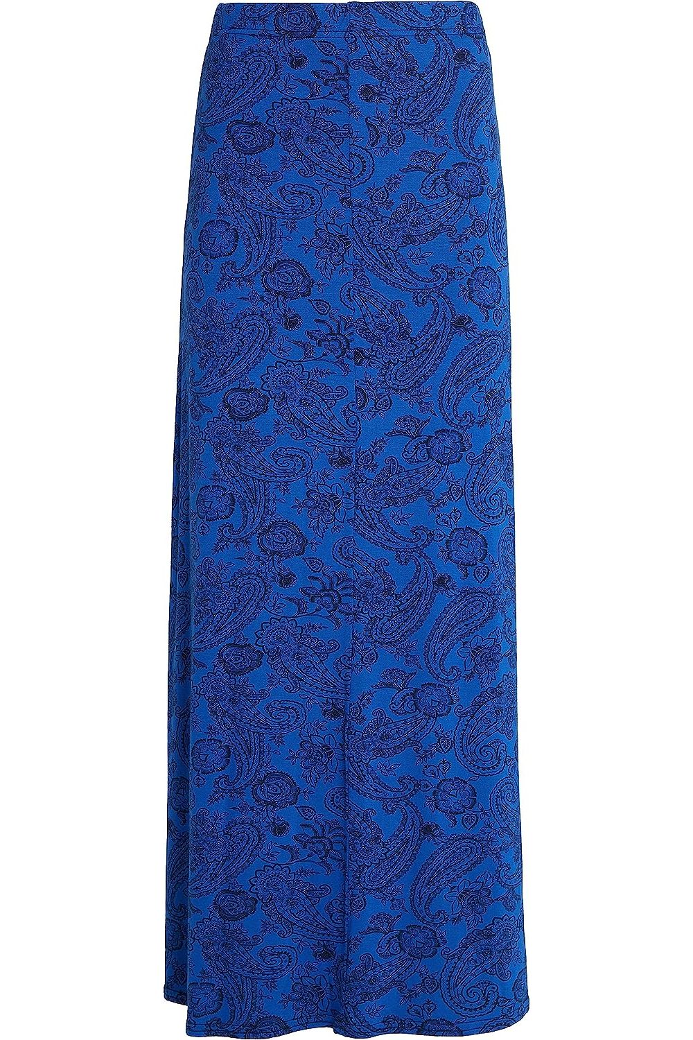 Pasiley Royal Plus Size Royal Paisley Print Maxi Skirt For Women 16 - Dropwear