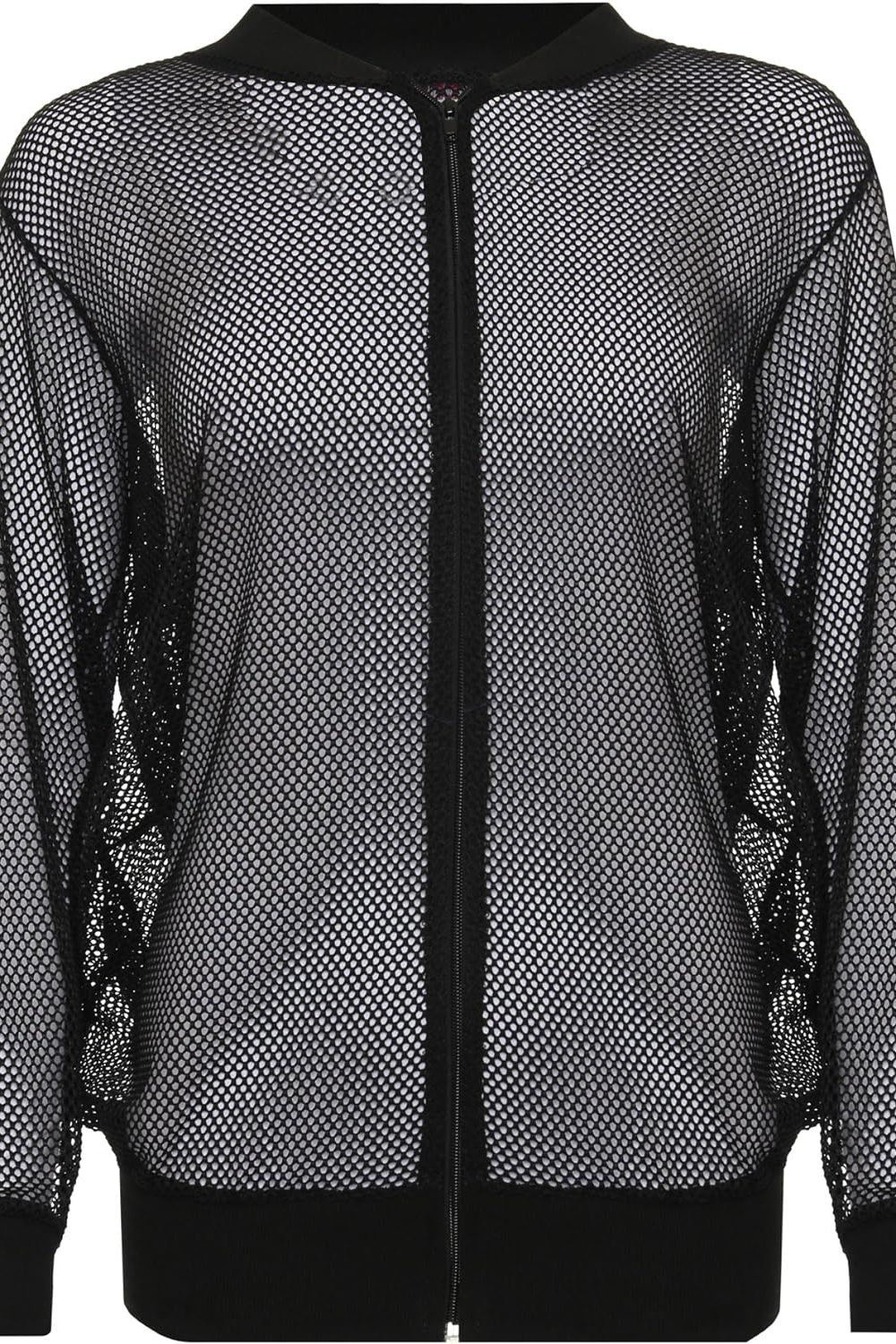 White Mesh Bomber Jacket Ladies Net Plain Top For Women 20 - Dropwear