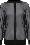 White Mesh Bomber Jacket Ladies Net Plain Top For Women 20 - Dropwear