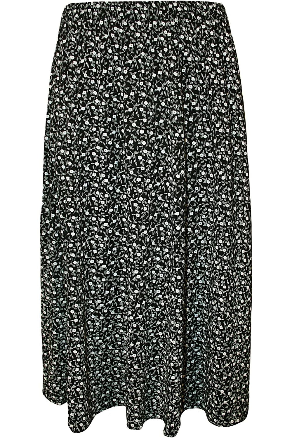Small Flower Plus Size Small Floral Print Midi skirt For Women 20-22 - Dropwear