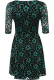 Grey Plus Size Floral Lace Flared Skater Dress For Women 16 - Dropwear