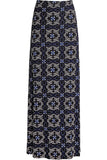 Square Floral Blue Plus Size Square Floral Blue Print Maxi Skirt For Women 14 - Dropwear