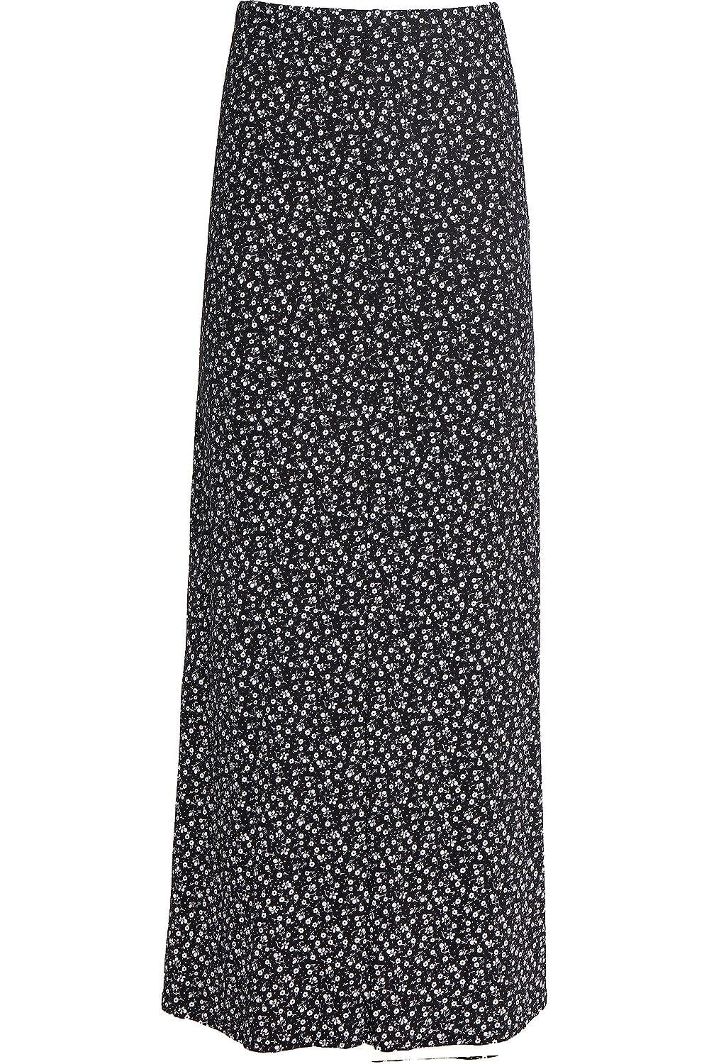 (Small Flower) Plus Size Small Flower Print Maxi Skirt For Women 16 - Dropwear