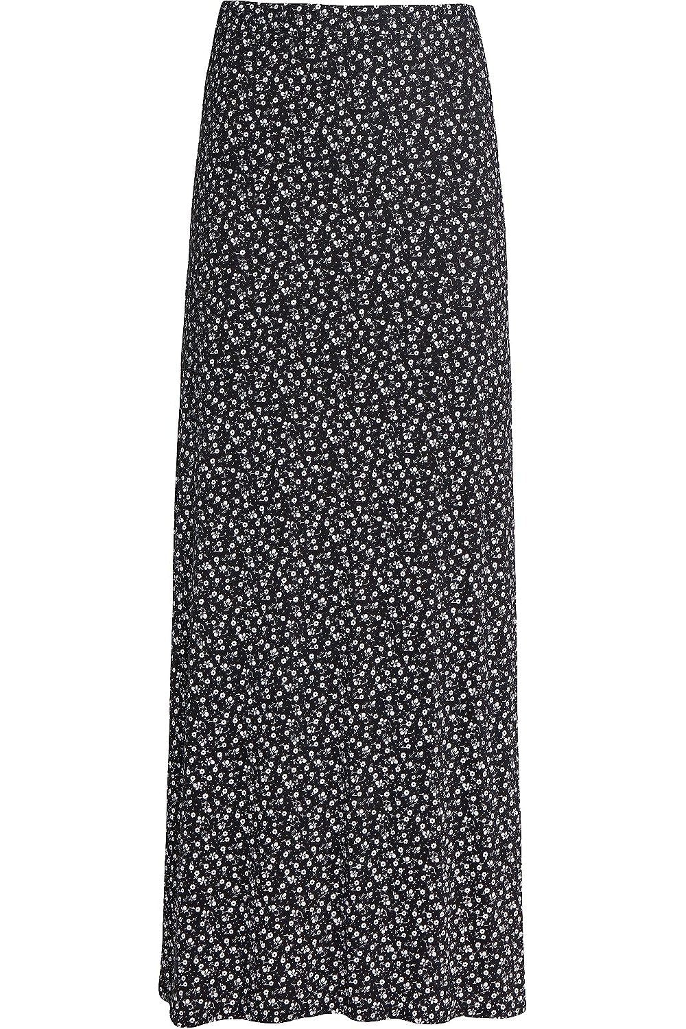 (Small Flower) Plus Size Small Flower Print Maxi Skirt For Women 14 - Dropwear