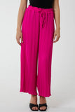 Wide Leg Plisse Drawstring Trousers For Women  - Dropwear