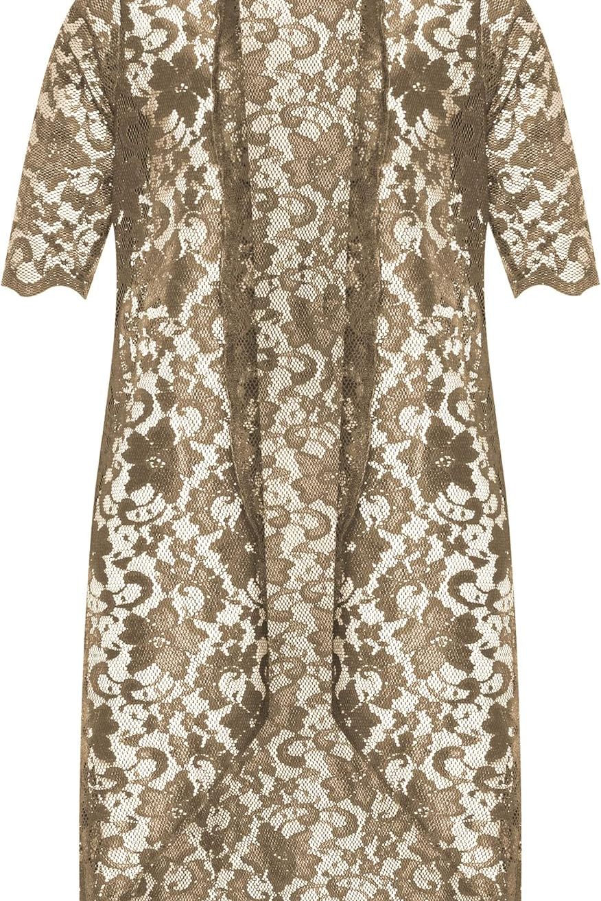 Black Floral Lace Open Medium Cardigan For Women 26-28 - Dropwear