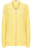 Knit Collar Long Sleeve Zip Cardigan For Women  - Dropwear