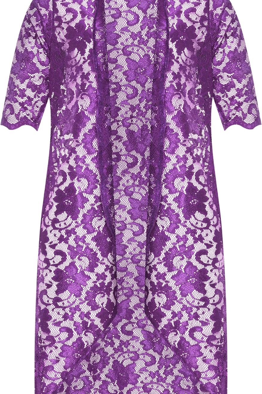 Mocha Floral Lace Open Medium Cardigan For Women 14 - Dropwear