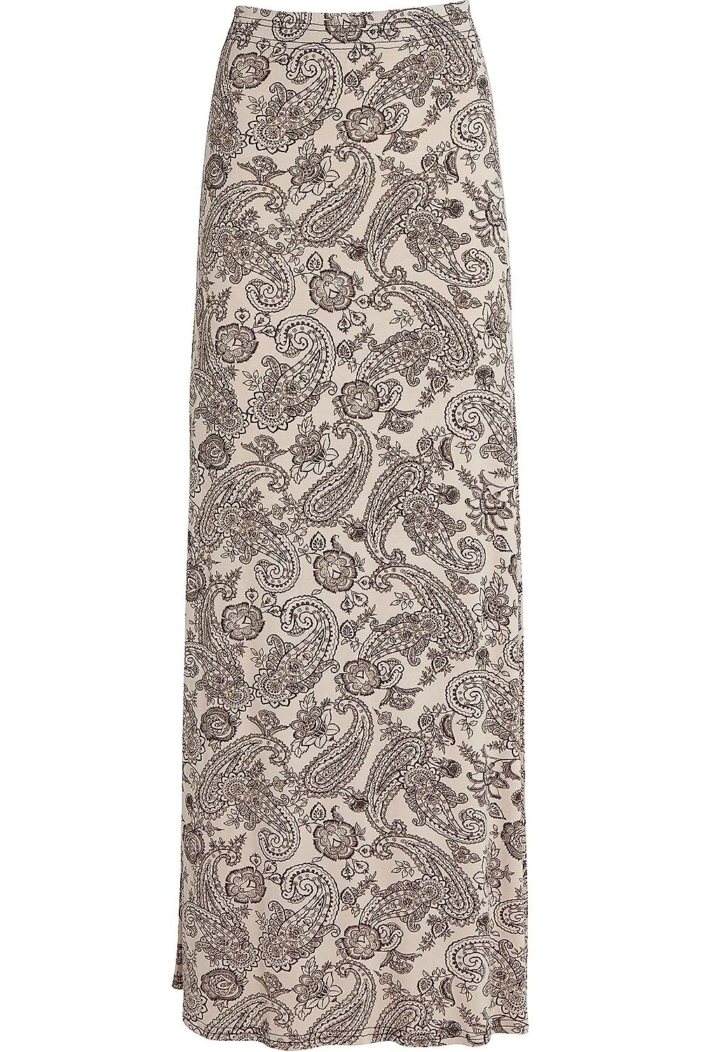 Pasiley Stone Plus Size Stone Paisley Print Maxi Skirt For Women 14 - Dropwear