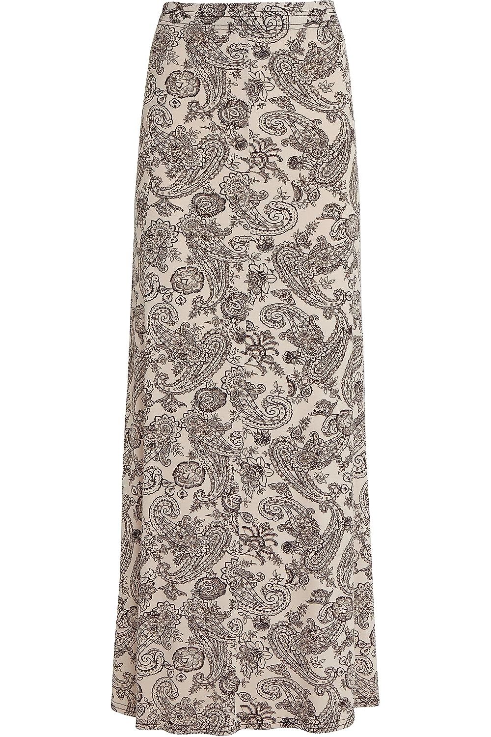 Pasiley Stone Plus Size Stone Paisley Print Maxi Skirt For Women 16 - Dropwear