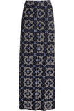 Square Floral Blue Plus Size Square Floral Blue Print Maxi Skirt For Women 16 - Dropwear