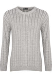 White Plus Size Cable Knit Top Jumper Sweater For Women 18-20 - Dropwear