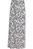Paisley White Plus Size White Paisley Print Maxi Skirt For Women 16 - Dropwear