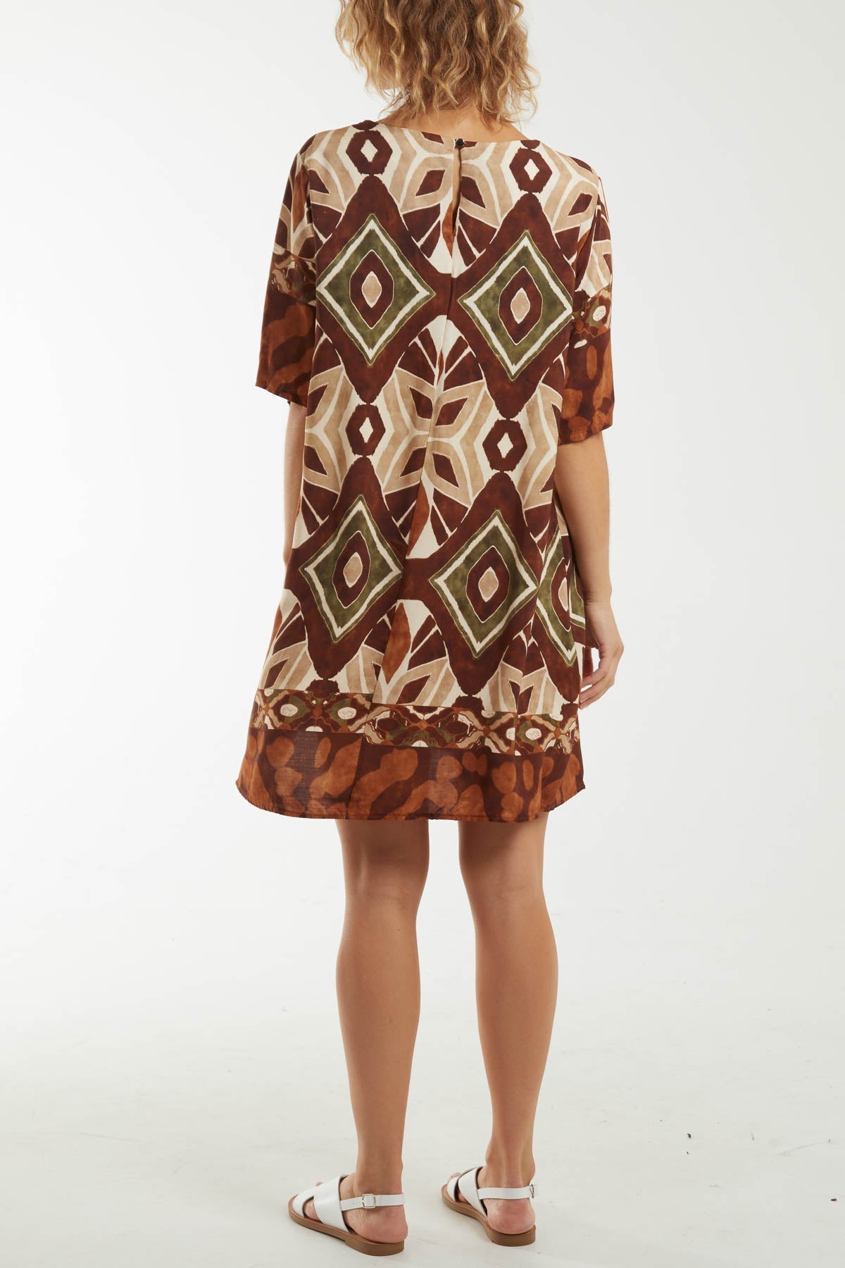 Tribal Short Sleeve Mini Dress For Women  - Dropwear
