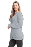 Purple Cable Knitted Button Cardigan For Women 8-10 - Dropwear