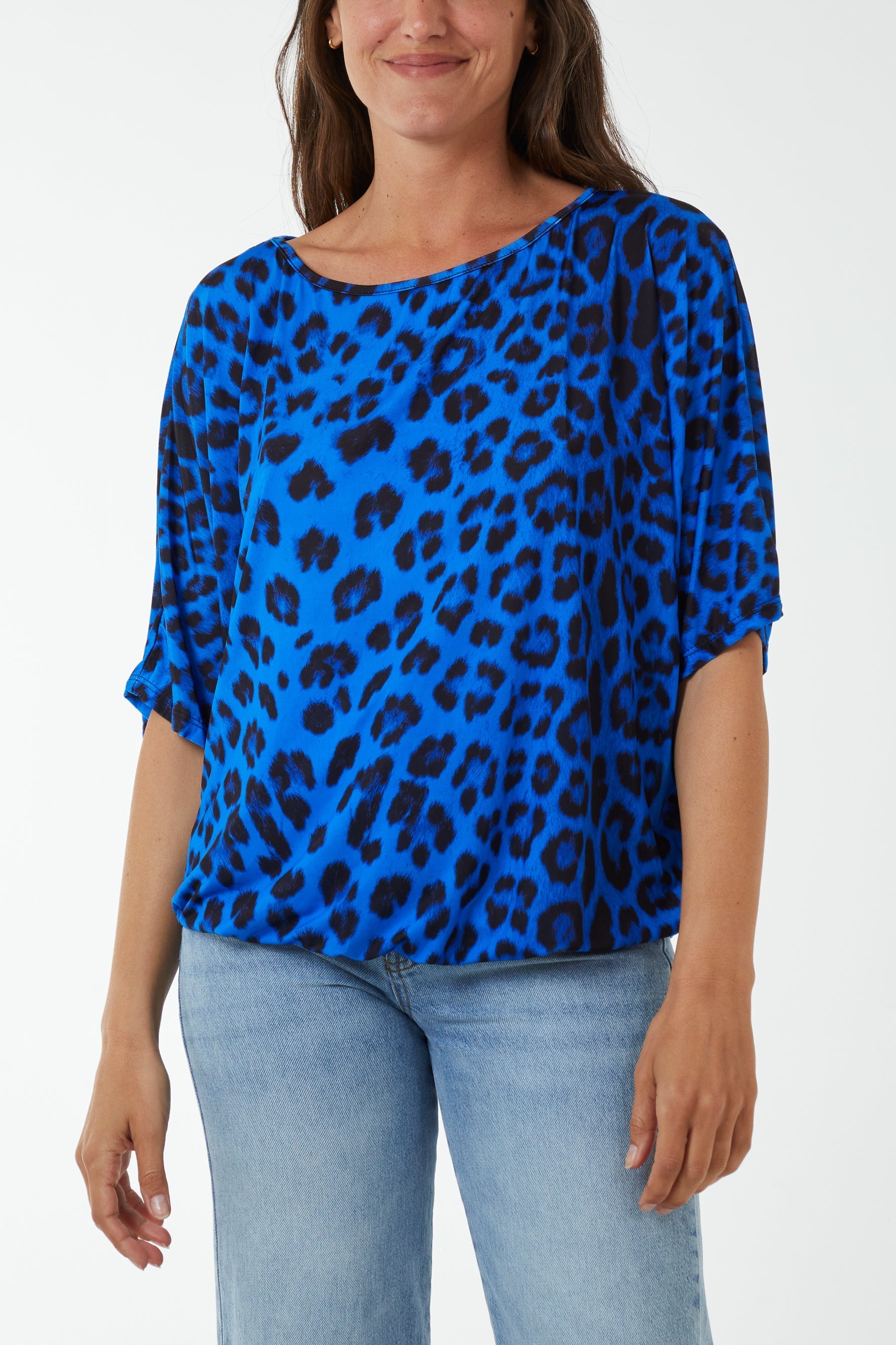 Short Sleeve Leopard Print Top For Women  - Dropwear