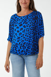 Short Sleeve Leopard Print Top For Women  - Dropwear