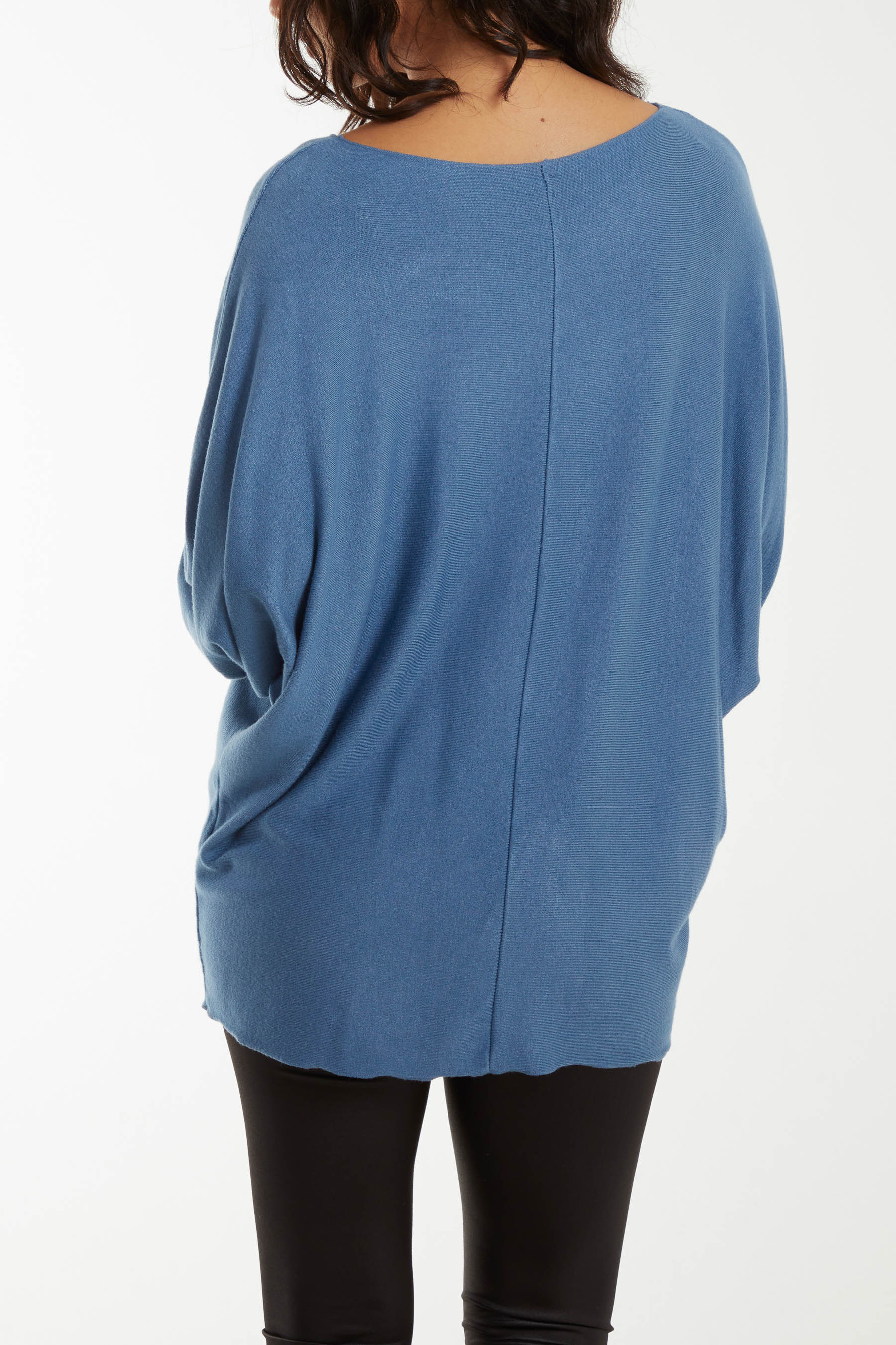 Round Neck Batwing Fine Knit Jumper For Women  - Dropwear
