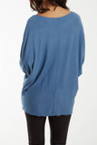 Round Neck Batwing Fine Knit Jumper For Women  - Dropwear