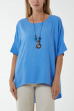 Hot Pink Button Back Asymmetric Necklace Top For Women ONE SIZE - Dropwear