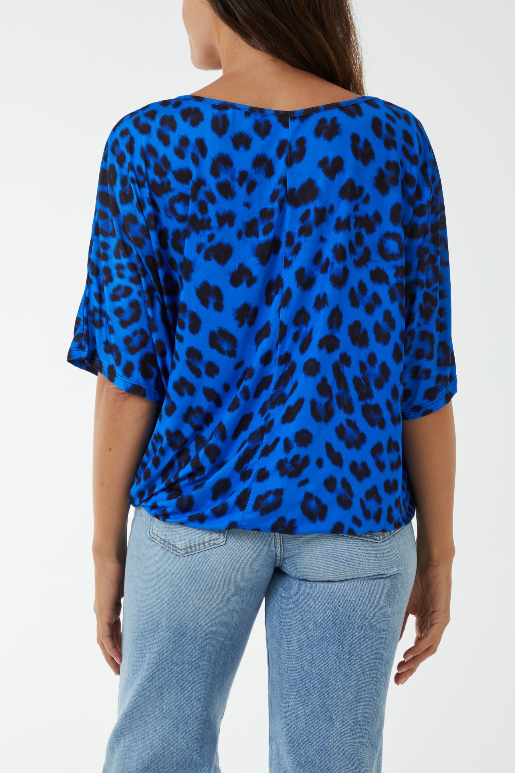 Short Sleeve Leopard Print Top For Women  - Dropwear