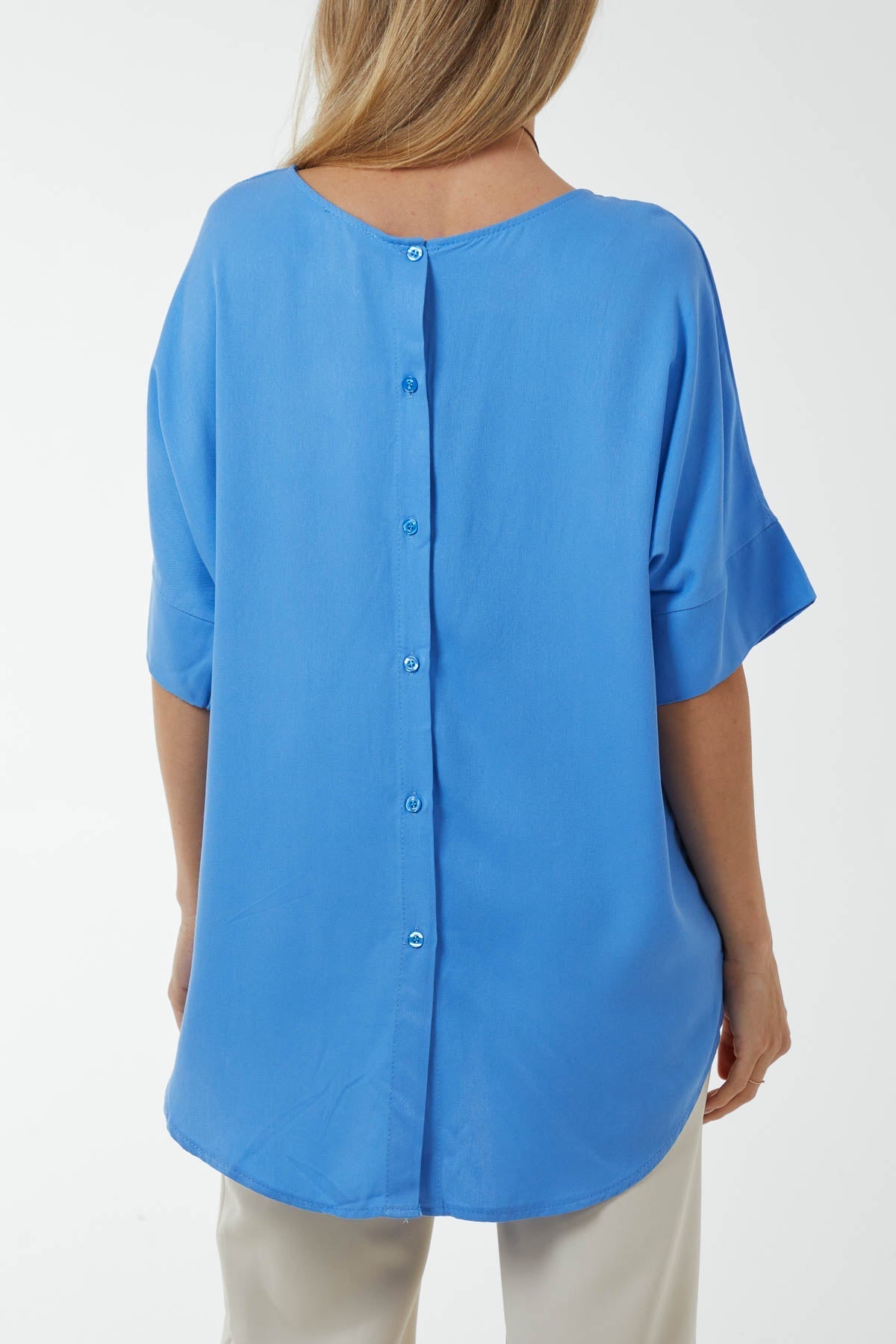 Lime Button Back Asymmetric Necklace Top For Women ONE SIZE - Dropwear