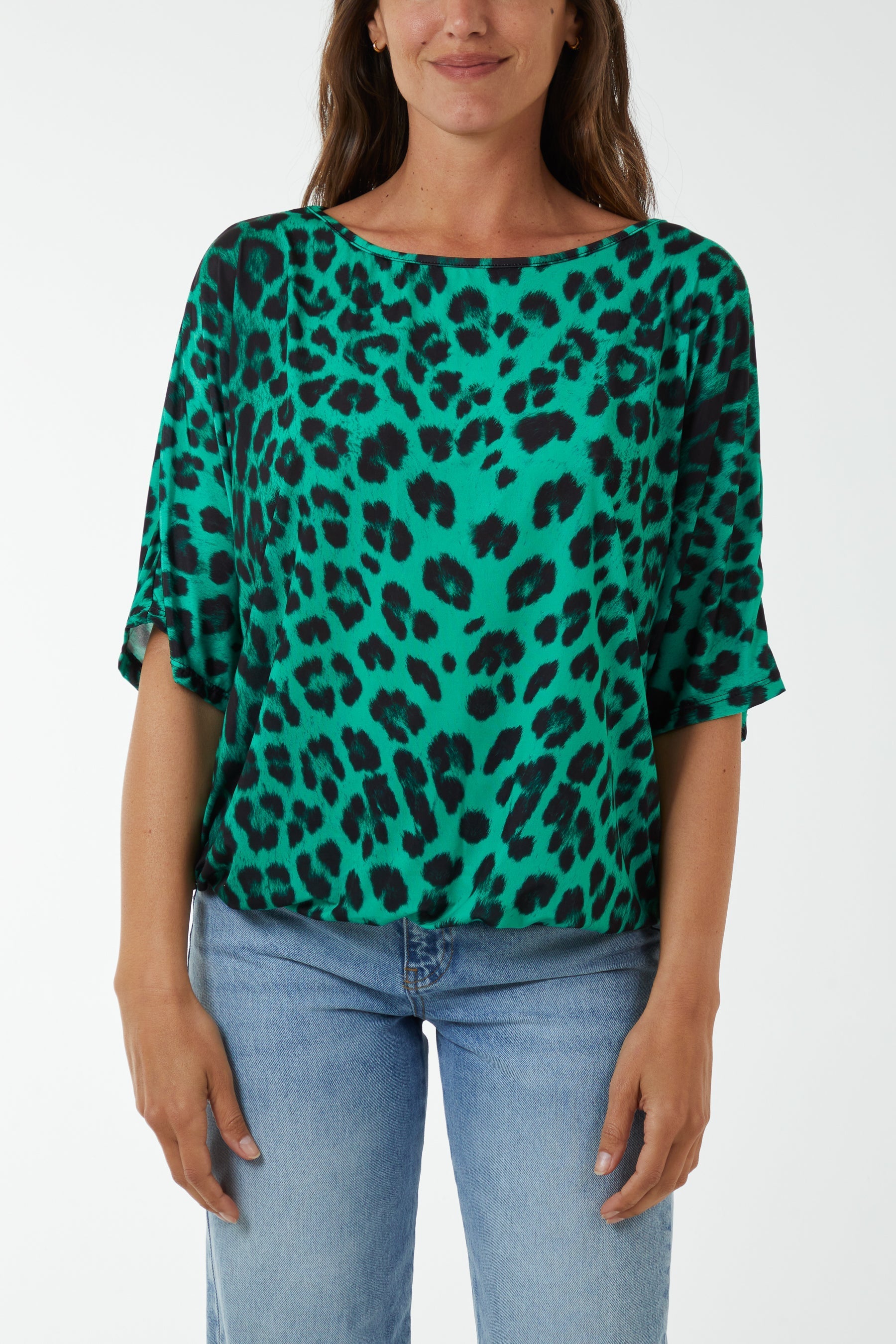 Short Sleeve Leopard Print Top For Women  - Dropwear