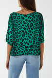 Short Sleeve Leopard Print Top For Women  - Dropwear