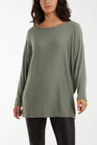 Round Neck Batwing Fine Knit Jumper For Women  - Dropwear
