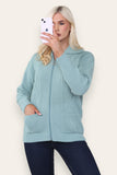 Cream Zip Up Long Sleeve Cardigan For Women 8-10 - Dropwear