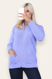 Stone Zip Up Long Sleeve Cardigan For Women 8-10 - Dropwear